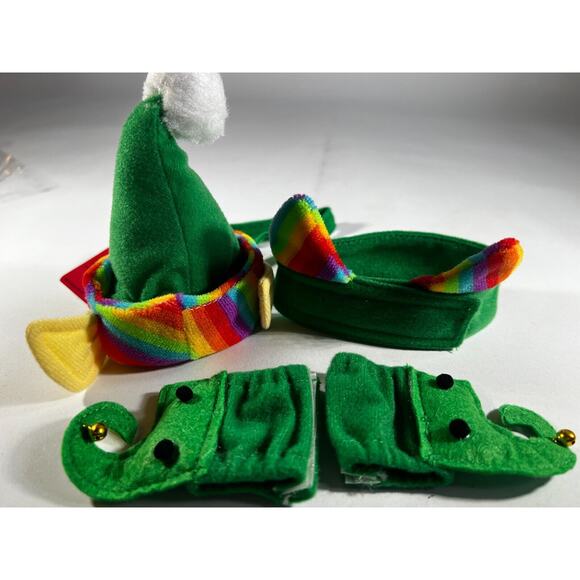 NEW Cat Christmas Elf Costume Kitten Size Small 4 pieces Outfit Pet Holiday - Picture 9 of 10